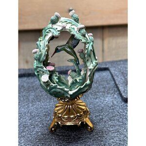 House Of Faberge Hummingbird Egg "Jewels In The Garden" W/Stand By Franklin Mint